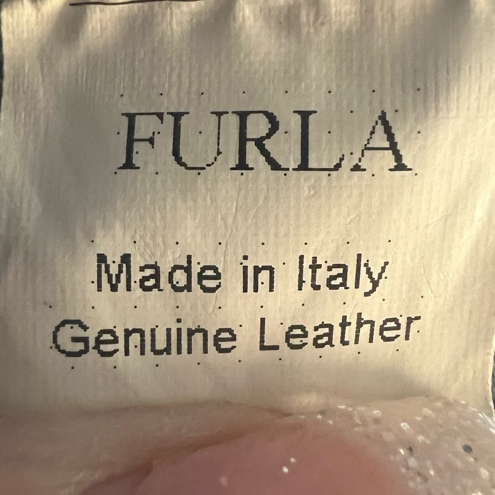 FURLA LEATHER (CANDY BAG) CROCODILE EMBOSSED SATCHEL TOTE PURPLE/BLUE - Picture 14 of 15
